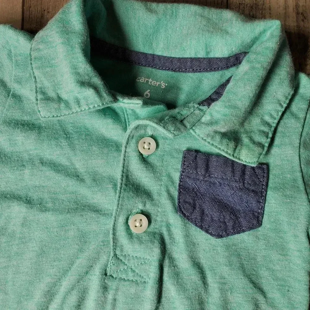 Carter's 6m Baby Boy Polo Short Sleeve Top Bundle Teal Orange NWOT